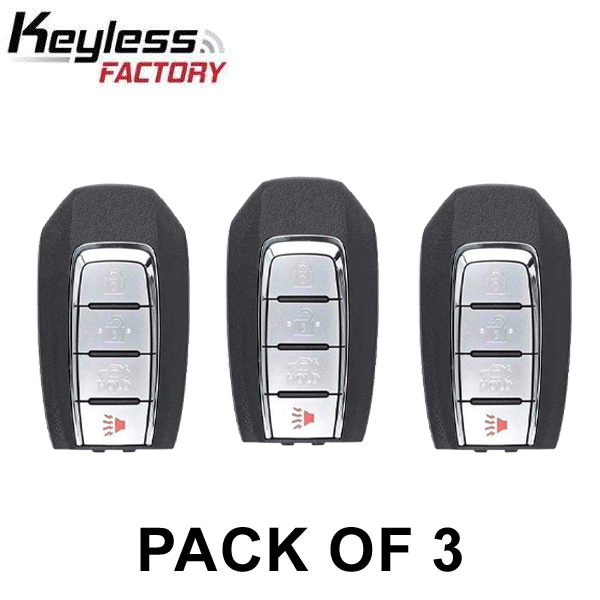 3 x 2020-2022 Infiniti Q50 Q60 / 4-Button Smart Key / PN: 285E3-6HE1A / KR5TXN7 (RSK-INF-2004) (Pack of 3)