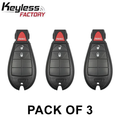 3 x 2008-2016 Jeep Chrysler / 3-Button Fobik Key / PN: 56046733AE / IYZ-C01C / Keyless Go Fobik (AFTERMARKET) (Pack of 3