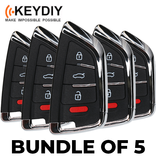 5 x KEYDIY Knife Style 4-Button Universal Smart Key w/ Proximity Function (KD-ZB02-4) (Bundle of 5)