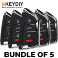 5 x KEYDIY Knife Style 4-Button Universal Smart Key w/ Proximity Function (KD-ZB02-4) (Bundle of 5)