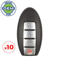 10 x 2007-2015 Infiniti / 4-Button Smart Key / PN: 285E3-JK65A / KR55WK48903 (OEM Recase)