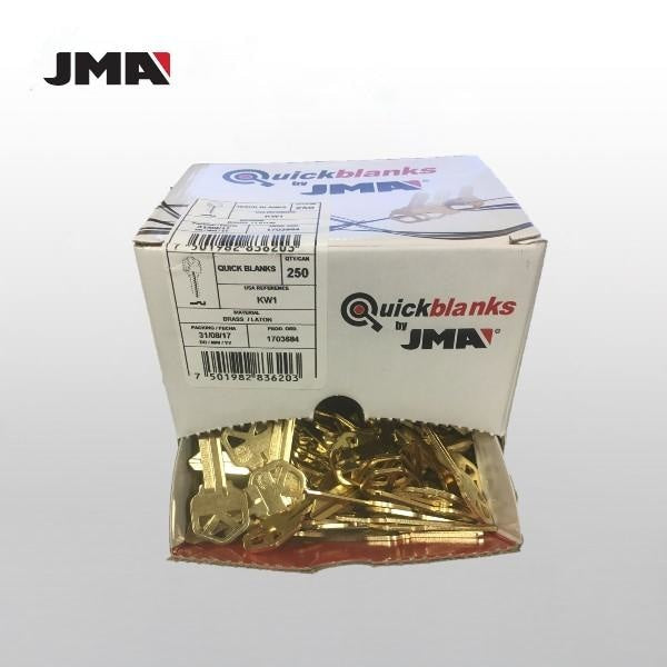 KW1 Keys - Brass Finish Kwikset Key Blanks (JMA) Pack of 250