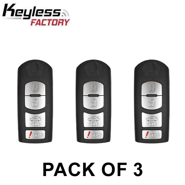 3 x Mazda 6 2009-2013 / 4-Button Smart Key / KR55WK49383 / (AFTERMARKET) (Pack of 3)