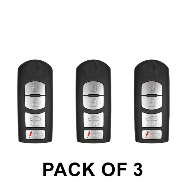 3 x Mazda 6 2009-2013 / 4-Button Smart Key / KR55WK49383 / (AFTERMARKET) (Pack of 3)