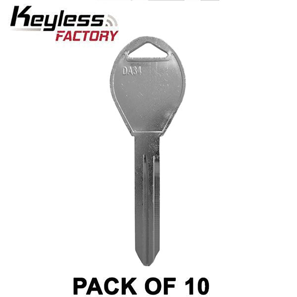 10 x DA34 - X237 - Nissan - Infiniti - Metal Key Blank (10 PACK) (AFTERMARKET)