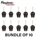 10 x 2003-2019 Nissan / 4-Button Remote Head Key / PN: H0561-3AA0B / CWTWB1U751 / (AFTERMARKET) (BUNDLE OF 10)