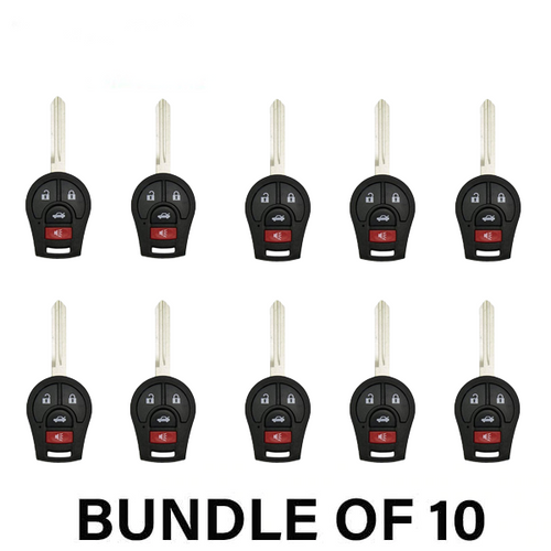 10 x 2003-2019 Nissan / 4-Button Remote Head Key / PN: H0561-3AA0B / CWTWB1U751 / (AFTERMARKET) (BUNDLE OF 10)