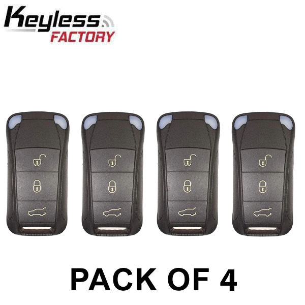 4 x 2004-2011 Porsche Cayenne / 4-Button Flip Key / 267-104-187 / KR55WK45032 / Keyless Go (AFTERMARKET) (Pack of 4)