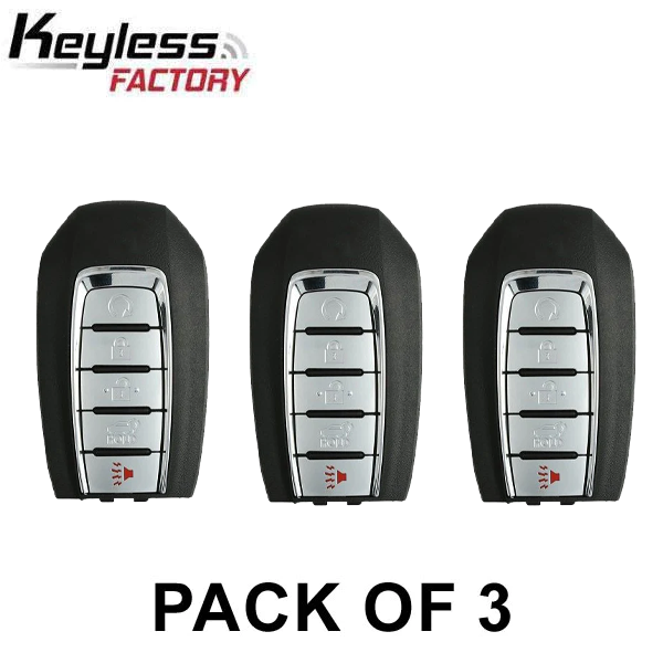 3 x 2019-2020 Infiniti QX60 / 5-Button Smart Key / PN: 285E3-9NR5B / KR5TXN7 (AFTERMARKET) (Pack of 3)