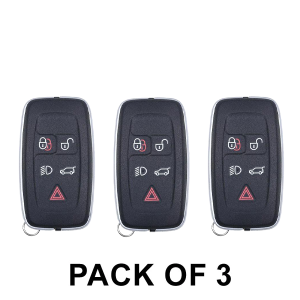 3 x 2012-2018 Land Rover Discovery LR2 LR4 / 5-Button Smart Key / PN: 5E0U40147 / KOBJTF10A (AFTERMARKET) (Pack of 3)