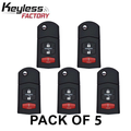 5 x 2004-2008 Mazda 6 / RX8 / 3-Button Flip Key / PN: GP7A-67-5RYB / KPU41788 (AFTERMARKET) (Pack of 5)