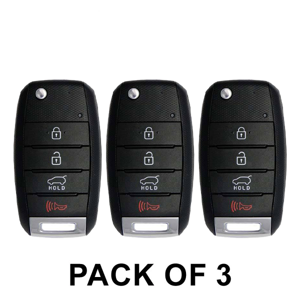 3 x 2014-2016 Kia Sportage / 4-Button Flip Key / PN: 95430-3W350 / NYODD4TX1306-TFL (SL13MY) (AFTERMARKET) (Pack of 3)