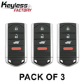 3 x 2010-2013 Acura ZDX / 4-Button Smart Key / PN: 72147-SZN-A71 / M3N5WY8145 (AFTERMARKET) (Pack of 3)
